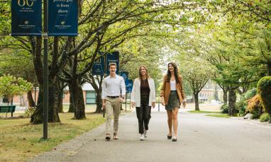 trinity fellows walking outside 2022