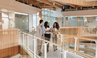 people walking in Kuhn Centre