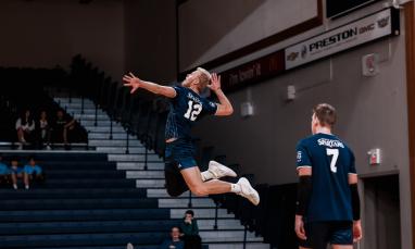 men's volleyball student athlete in action