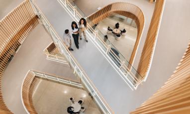 students walking through Kuhn Centre