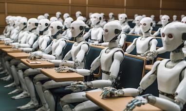classroom of robots