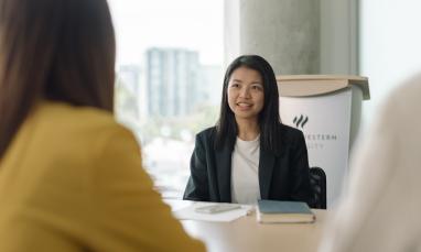 A person being interviewed