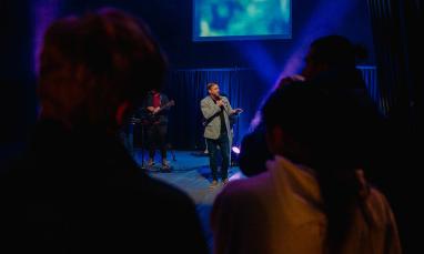 TWU students gathered for chapel and listening to message brought by University chaplain