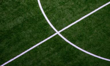 A photograph of part of a soccer field