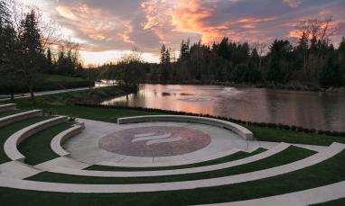 The TWU Amphitheatre at sunset