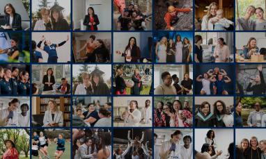 Collage of photos of women
