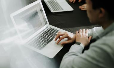 person working on laptop