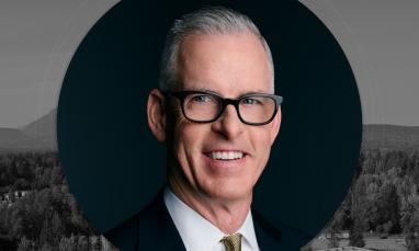 Chapel event graphic featuring President Dr. Todd F. Martin in front of a mountain landscape.