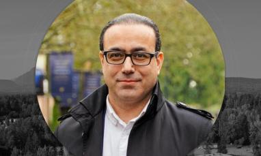 Chapel event graphic featuring Hamid Delijani against a mountain landscape.