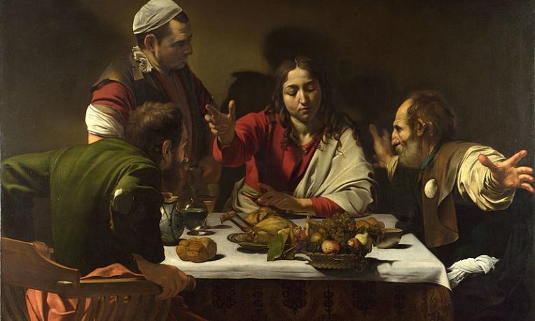 Caravaggio. Supper at Emmaus, 1601, Wikimedia Commons, Wikimedia Foundation, commons.wikimedia.org/wiki/File:1602-3_Caravaggio,Supper_at_Emmaus_National_Gallery,_London.jpg