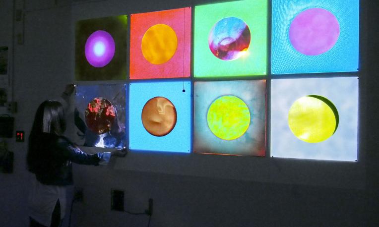 student art displayed at exhibition