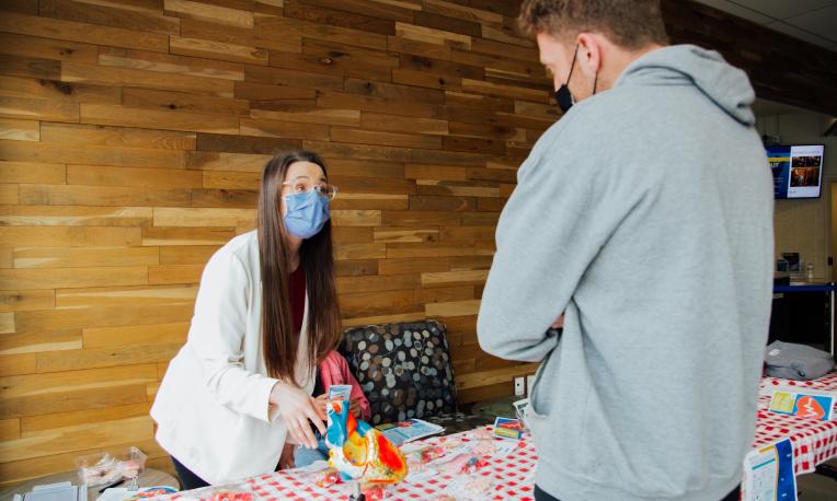 Person making a purchase from a fundraiser.