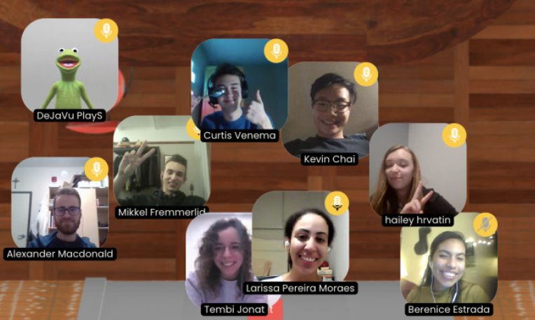 Students on a video call