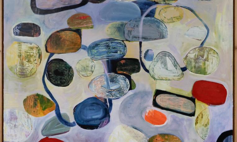 Calvin Bergen, Rock Tumbler I, 2025, acrylic on canvas