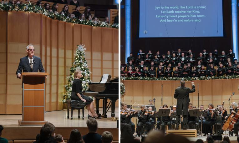 speaker and conductor at the Chan Centre