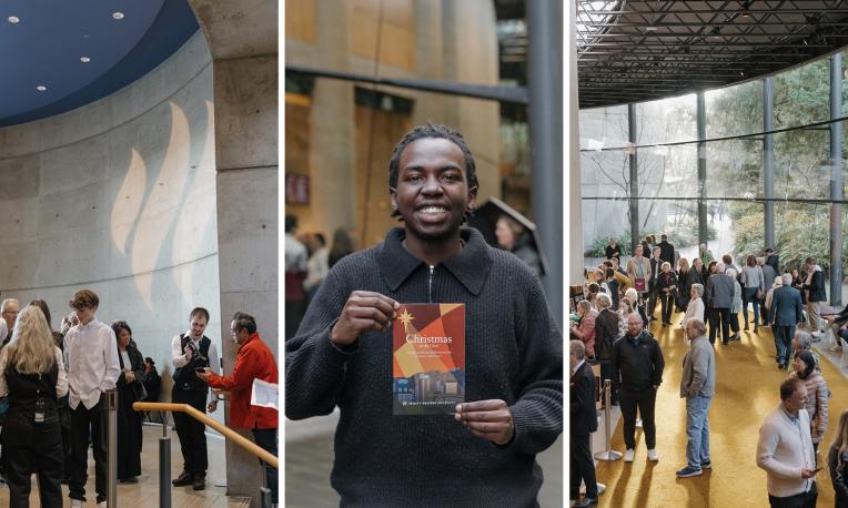 collage of people at the Chan Centre