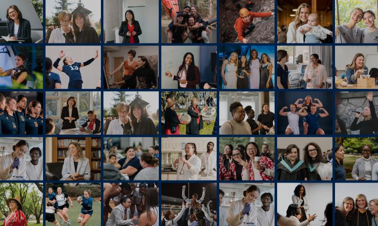 Collage of photos of women