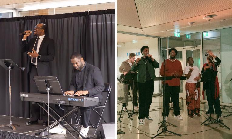 Black History Month collage with photos of Sunday Night Alive