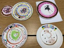 kids art project sitting on table