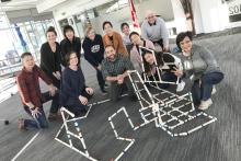 people doing a team building activity together