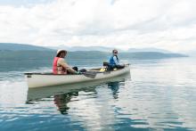 people paddling