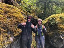 caving