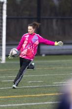 A goalkeeper playing soccer.