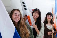 students taking a group photo