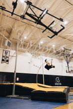 pole vaulting in the gym