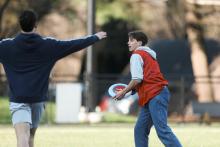 Person holding a ball