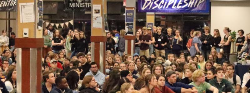 This year's EXPO Night, which took place Sept. 13, attracted students who were looking for ways to build community, develop their gifts and leadership skills, and make a difference. (Photo credit: Samuel Aguero)