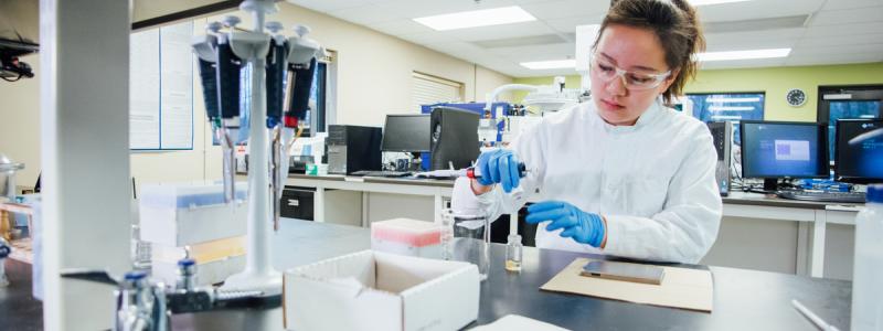 woman working in lab