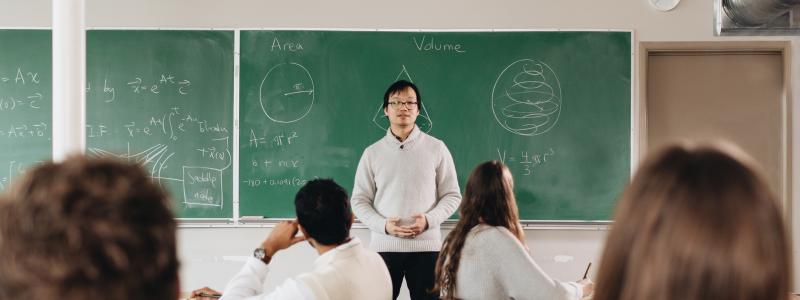 students in classroom learning mathematics