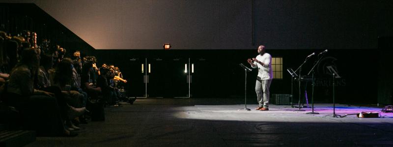 guest speaker speaking at chapel