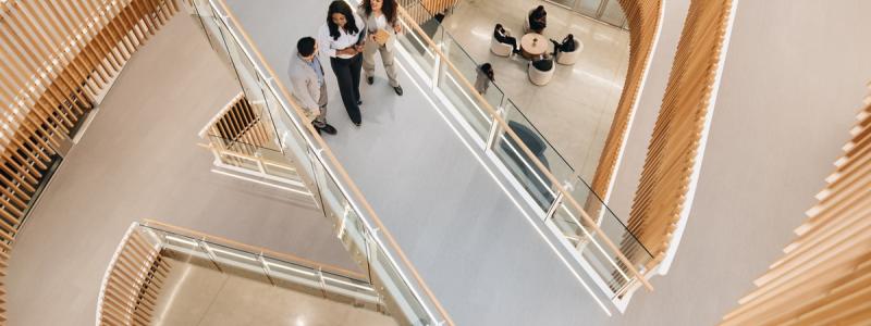 students walking through Kuhn Centre
