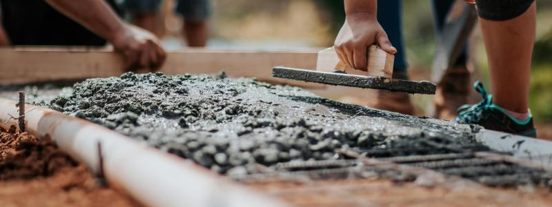 people working with cement