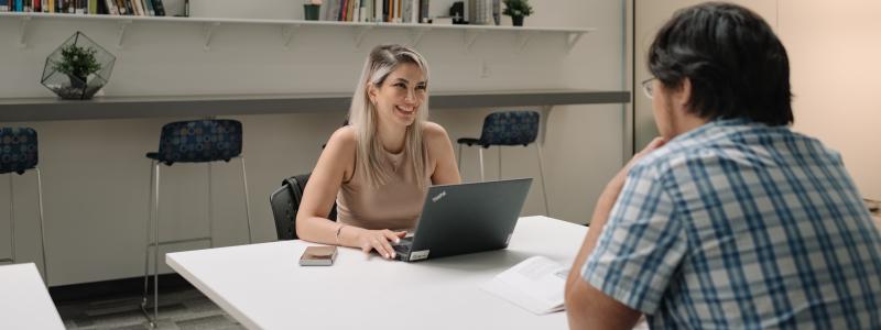 A person being interviewed