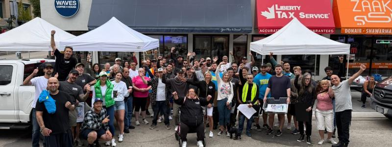 Individuals gathered outside to celebrate Recovery Day for Indigenous Peoples