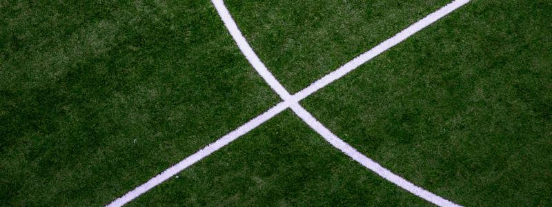 A photograph of part of a soccer field