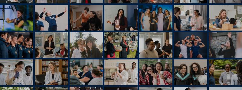 Collage of photos of women