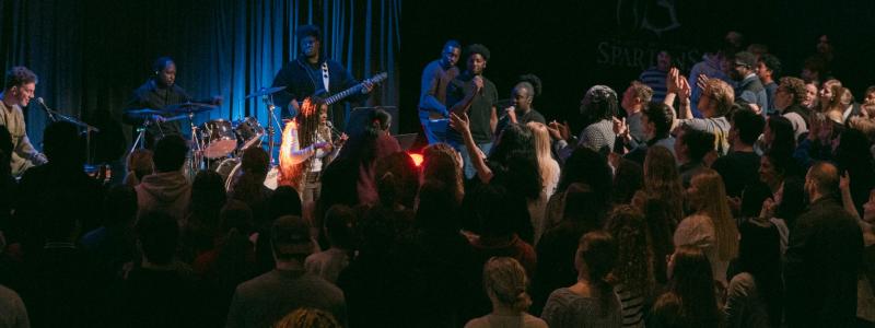 Black History Month Chapel with a crowd