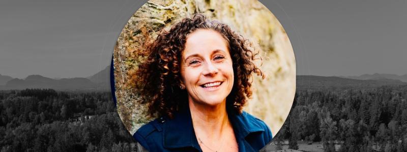 Chapel event graphic featuring Dr. Kimberly Kroll against a mountain landscape.