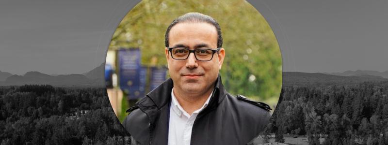 Chapel event graphic featuring Hamid Delijani against a mountain landscape.