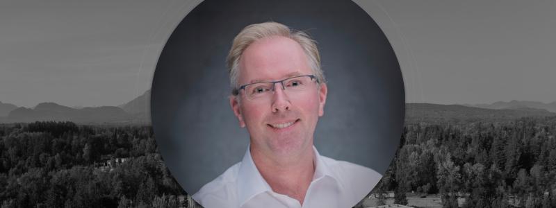 Headshot of Rev. Shaun Wick in a template for the Faculty Speaker Series.