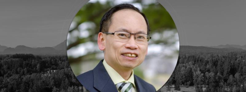 Headshot of Te-Li Lau in a template for the Faculty Speaker Series.