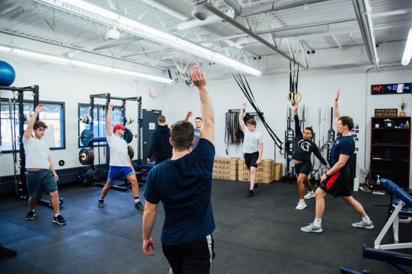 Fitness class in gym