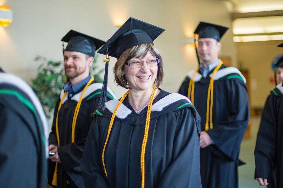 students in their regalia