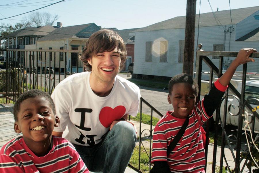 student with two kids