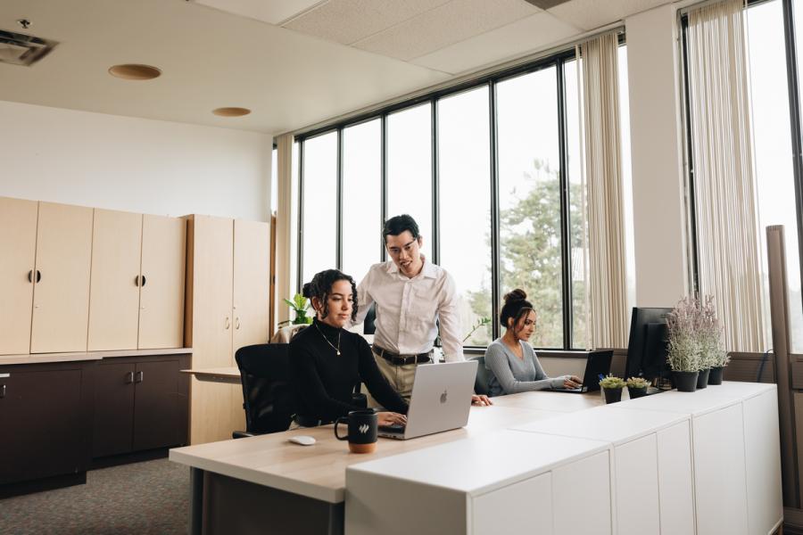 people working in an office