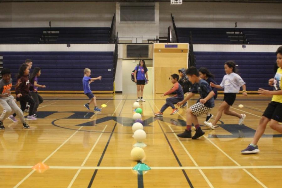kids playing inside a gymnasium